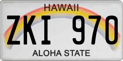HI license plate ZKI970