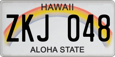 HI license plate ZKJ048