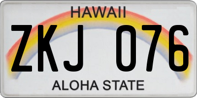 HI license plate ZKJ076