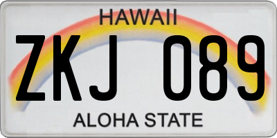 HI license plate ZKJ089