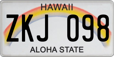 HI license plate ZKJ098
