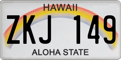 HI license plate ZKJ149