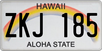 HI license plate ZKJ185