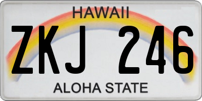 HI license plate ZKJ246