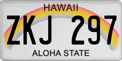 HI license plate ZKJ297