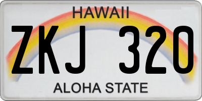 HI license plate ZKJ320