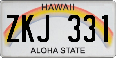 HI license plate ZKJ331