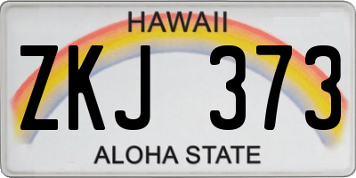 HI license plate ZKJ373