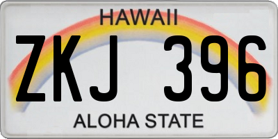 HI license plate ZKJ396