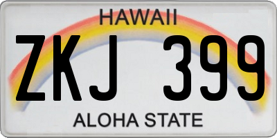 HI license plate ZKJ399