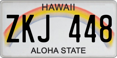 HI license plate ZKJ448