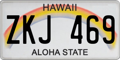 HI license plate ZKJ469