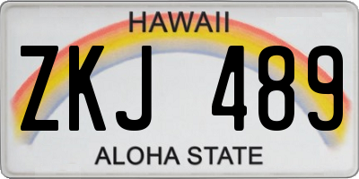 HI license plate ZKJ489
