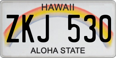 HI license plate ZKJ530