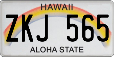 HI license plate ZKJ565