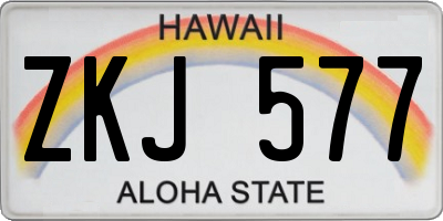HI license plate ZKJ577