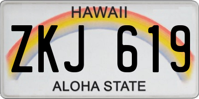 HI license plate ZKJ619