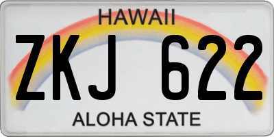 HI license plate ZKJ622