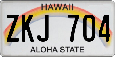 HI license plate ZKJ704