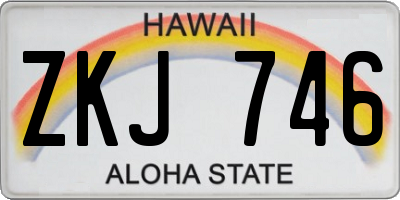 HI license plate ZKJ746