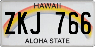HI license plate ZKJ766