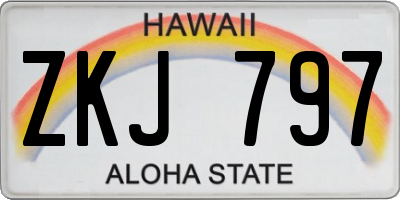 HI license plate ZKJ797
