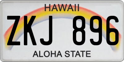 HI license plate ZKJ896