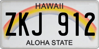 HI license plate ZKJ912