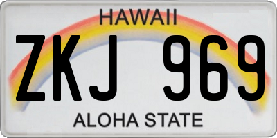HI license plate ZKJ969