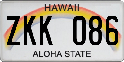 HI license plate ZKK086