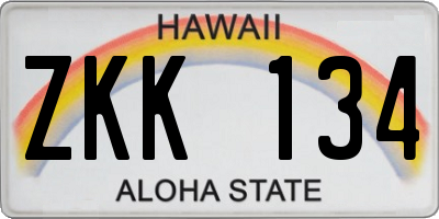 HI license plate ZKK134
