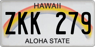 HI license plate ZKK279