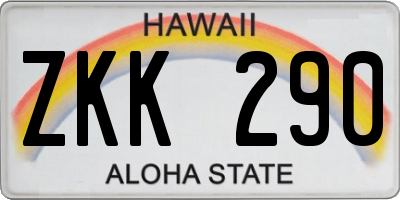 HI license plate ZKK290