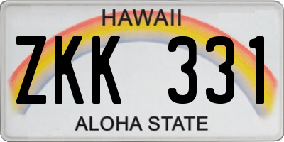 HI license plate ZKK331