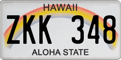 HI license plate ZKK348