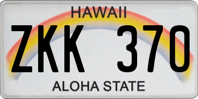 HI license plate ZKK370