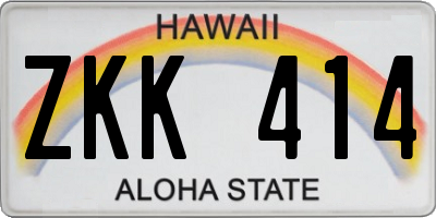 HI license plate ZKK414