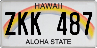 HI license plate ZKK487