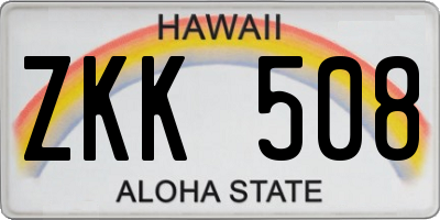 HI license plate ZKK508