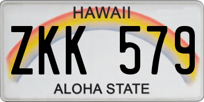 HI license plate ZKK579