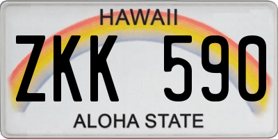 HI license plate ZKK590