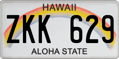 HI license plate ZKK629