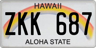 HI license plate ZKK687