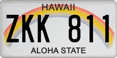 HI license plate ZKK811
