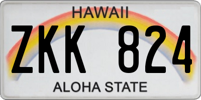 HI license plate ZKK824
