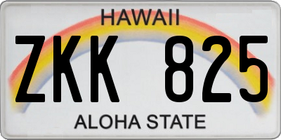HI license plate ZKK825