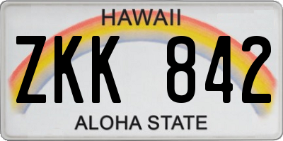HI license plate ZKK842
