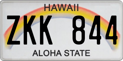 HI license plate ZKK844