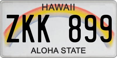 HI license plate ZKK899