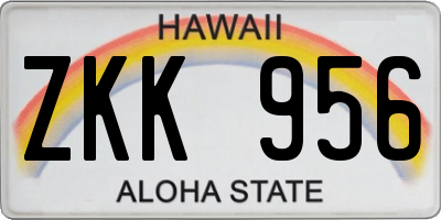 HI license plate ZKK956